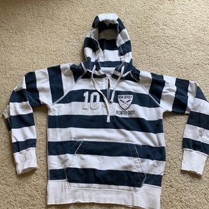Quarter zip striped hoodie from Wildwood Crest New Jersey.
